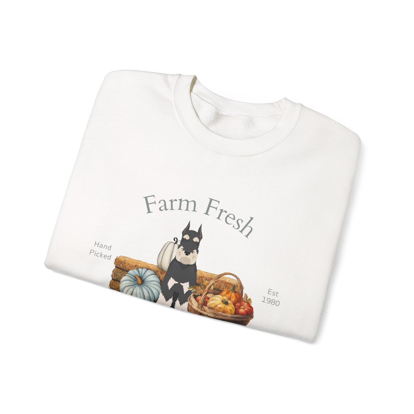Schnauzer Dog Fall Farm Fresh Unisex Heavy Blend Crewneck Sweatshirt