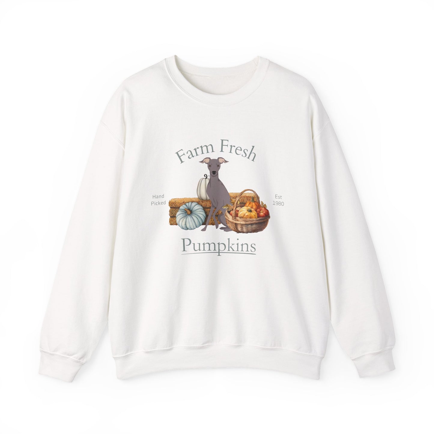 Italian Greyhound Dog Fall Farm Fresh Unisex Heavy Blend Crewneck Sweatshirt