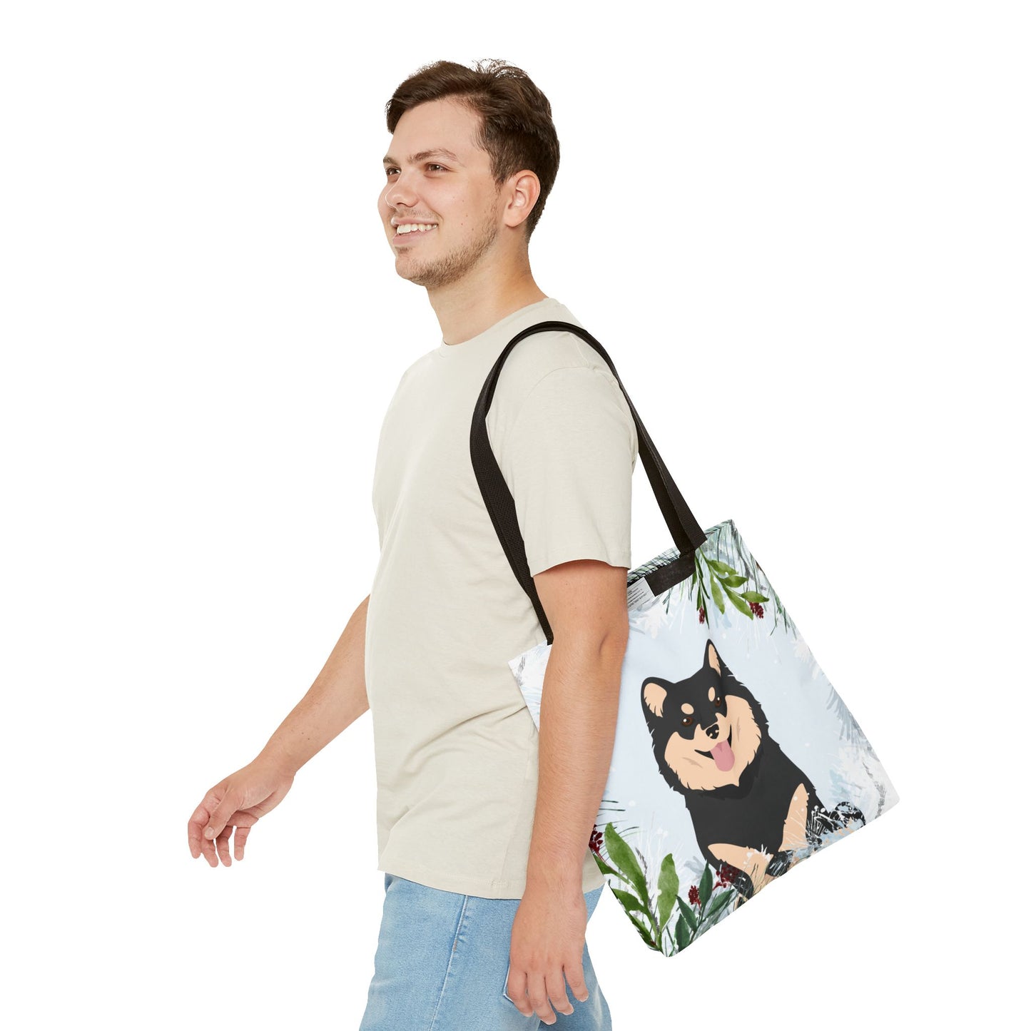 Finnish Lapphund Dog Christmas Holiday Tote Bag 16x16