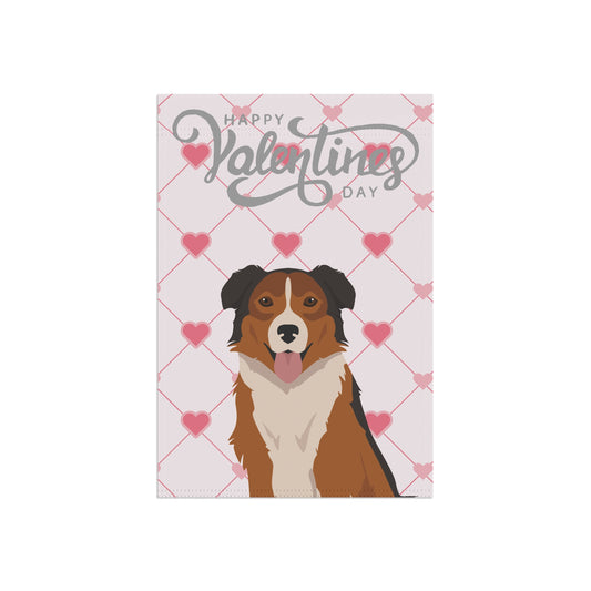 English Shepherd Dog Valentines Day Garden Flag