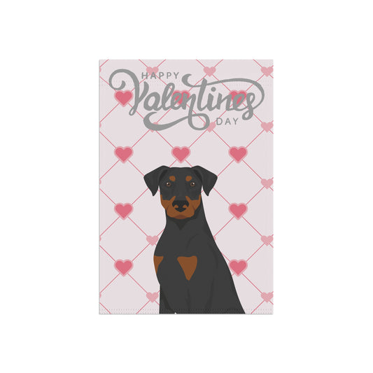 Doberman Pinscher Dog Valentines Day Garden Flag