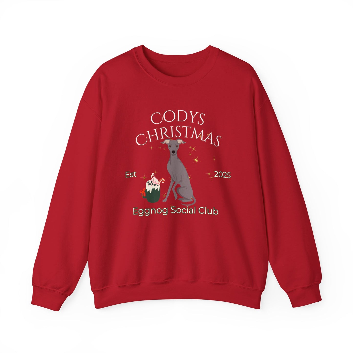 Italian Greyhound Dog Christmas Social Club Unisex Heavy Blend Crewneck Sweatshirt Custom Name