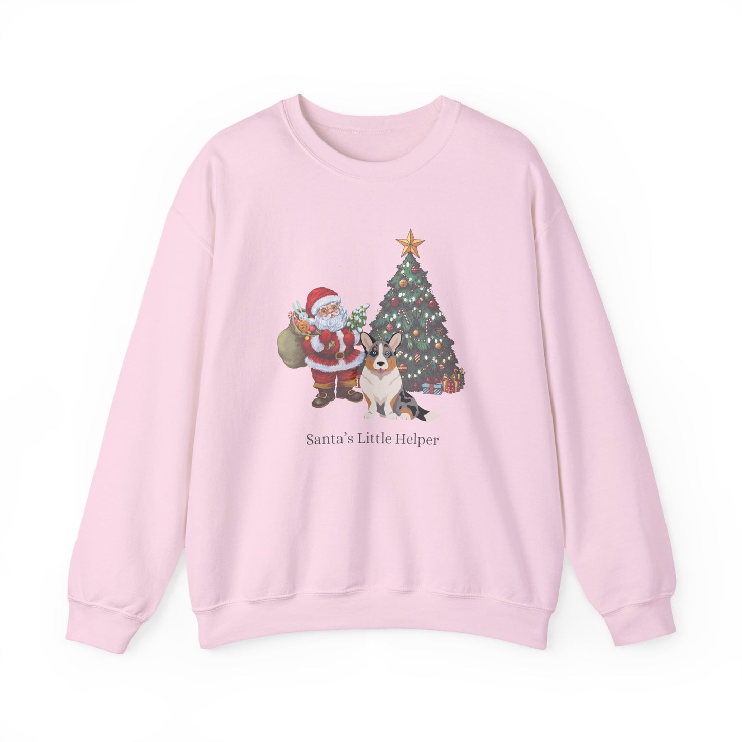 Cardigan Welsh Corgi Dog Santa's Little Helper Unisex Heavy Blend Crewneck Sweatshirt