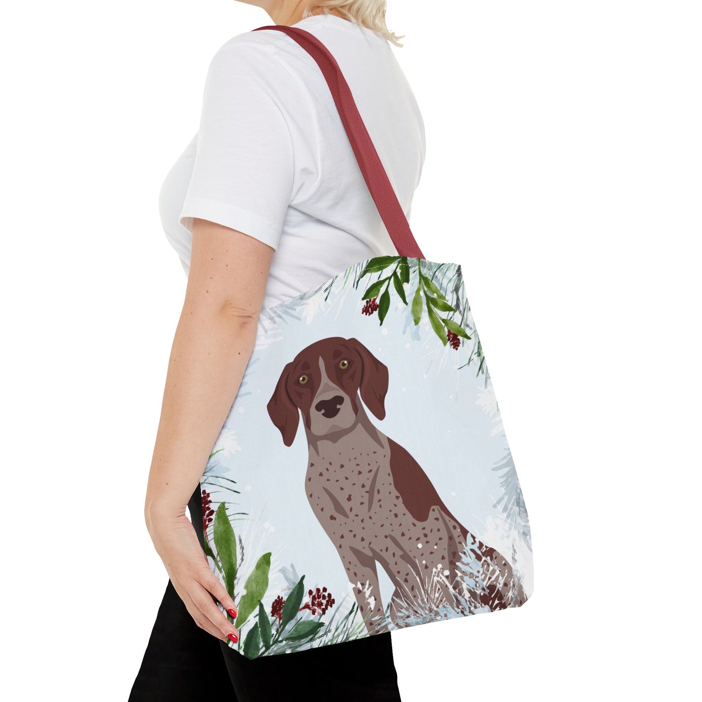 German Shorthaired Pointer Dog Christmas Holiday Tote Bag 16x16