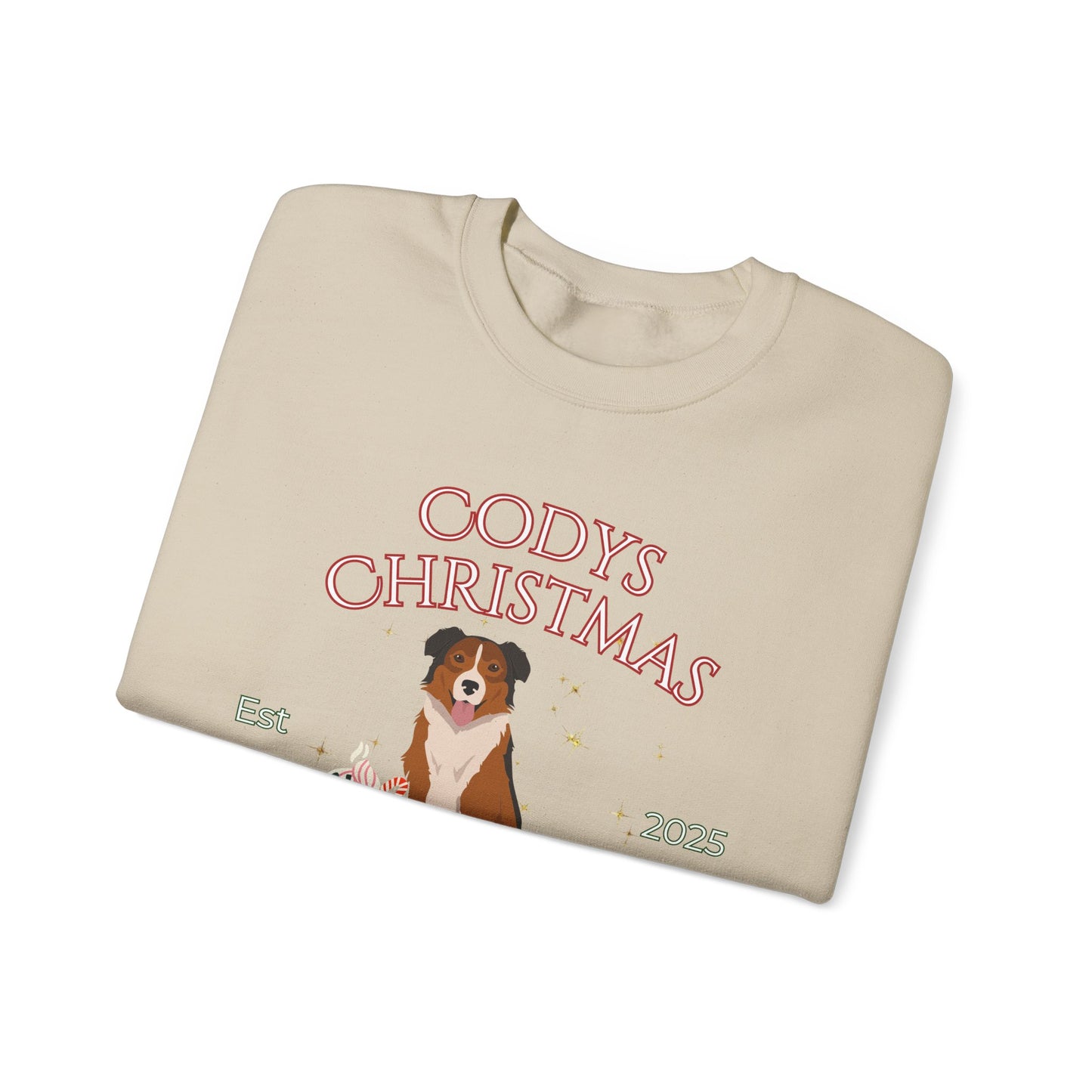 English Shepherd Dog Christmas Social Club Unisex Heavy Blend Crewneck Sweatshirt Custom Name