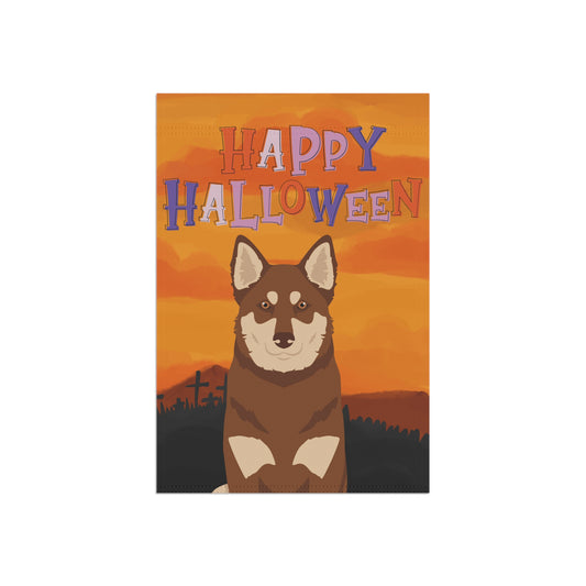 Lapponian Herder Dog Halloween Garden Flag