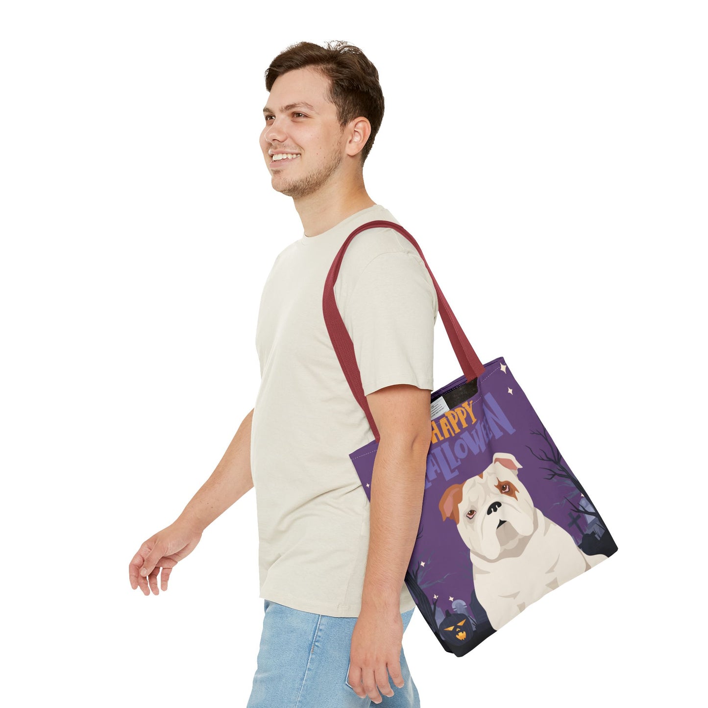 Bulldog Dog Happy Halloween Tote Bag 16x16