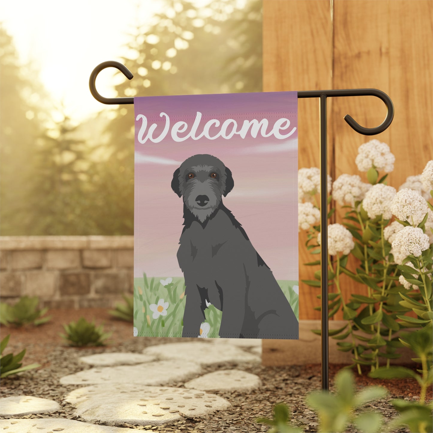 Scottish Deerhound Dog Welcome Garden Flag