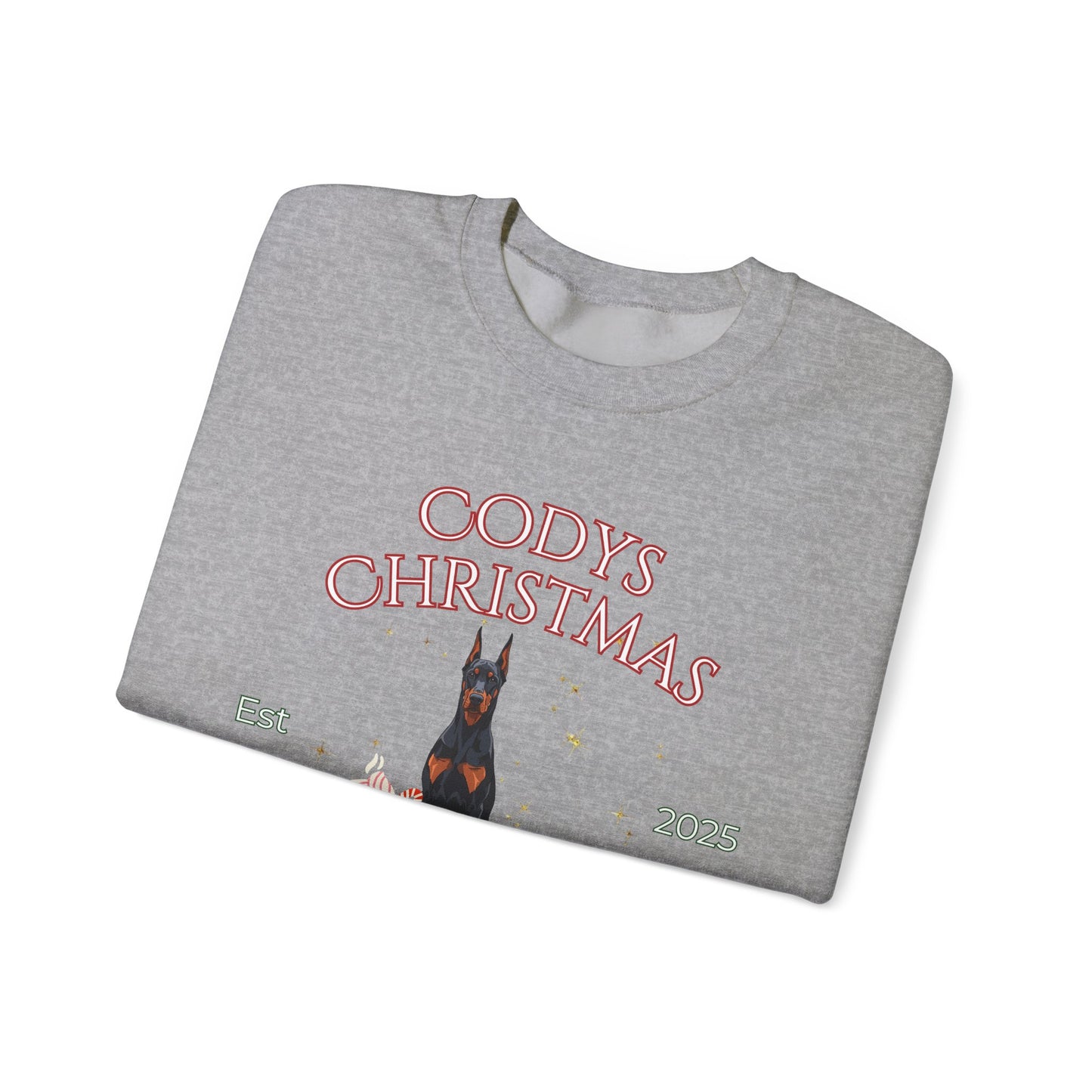 Doberman Pinscher Dog Christmas Social Club Unisex Heavy Blend Crewneck Sweatshirt Custom Name