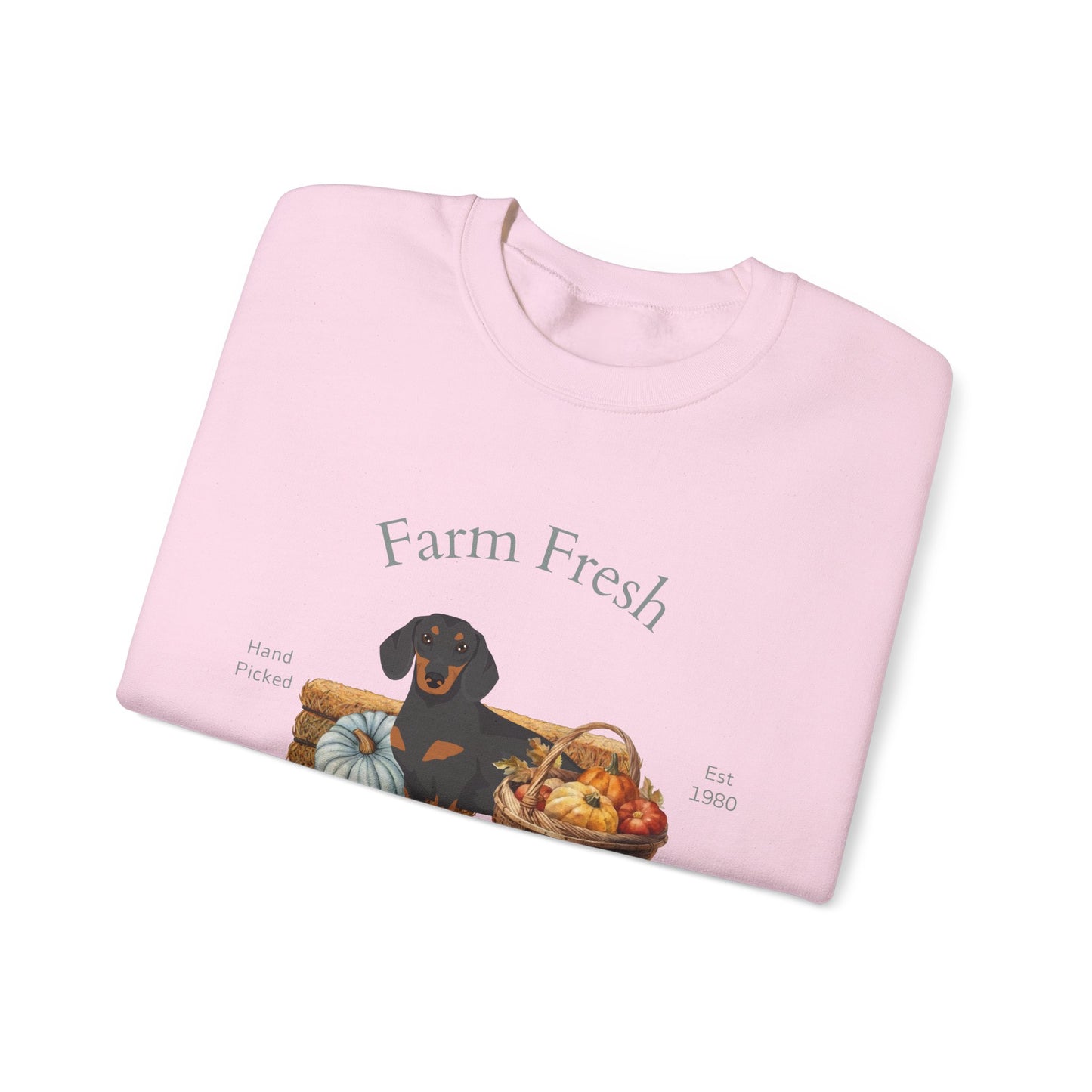 Dachshund Dog Fall Farm Fresh Unisex Heavy Blend Crewneck Sweatshirt