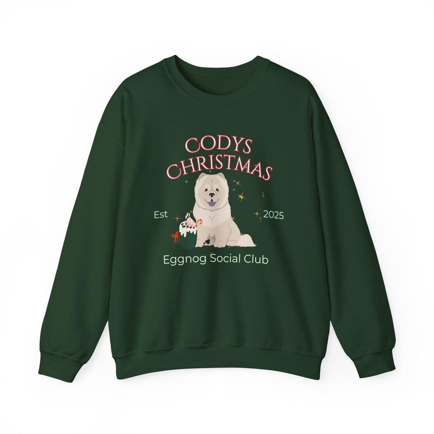 Chow Chow Dog Christmas Social Club Unisex Heavy Blend Crewneck Sweatshirt Custom Name