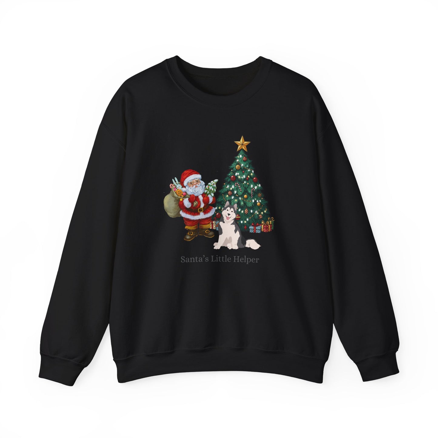 Alaskan Malamute Dog Santa's Little Helper Unisex Heavy Blend Crewneck Sweatshirt