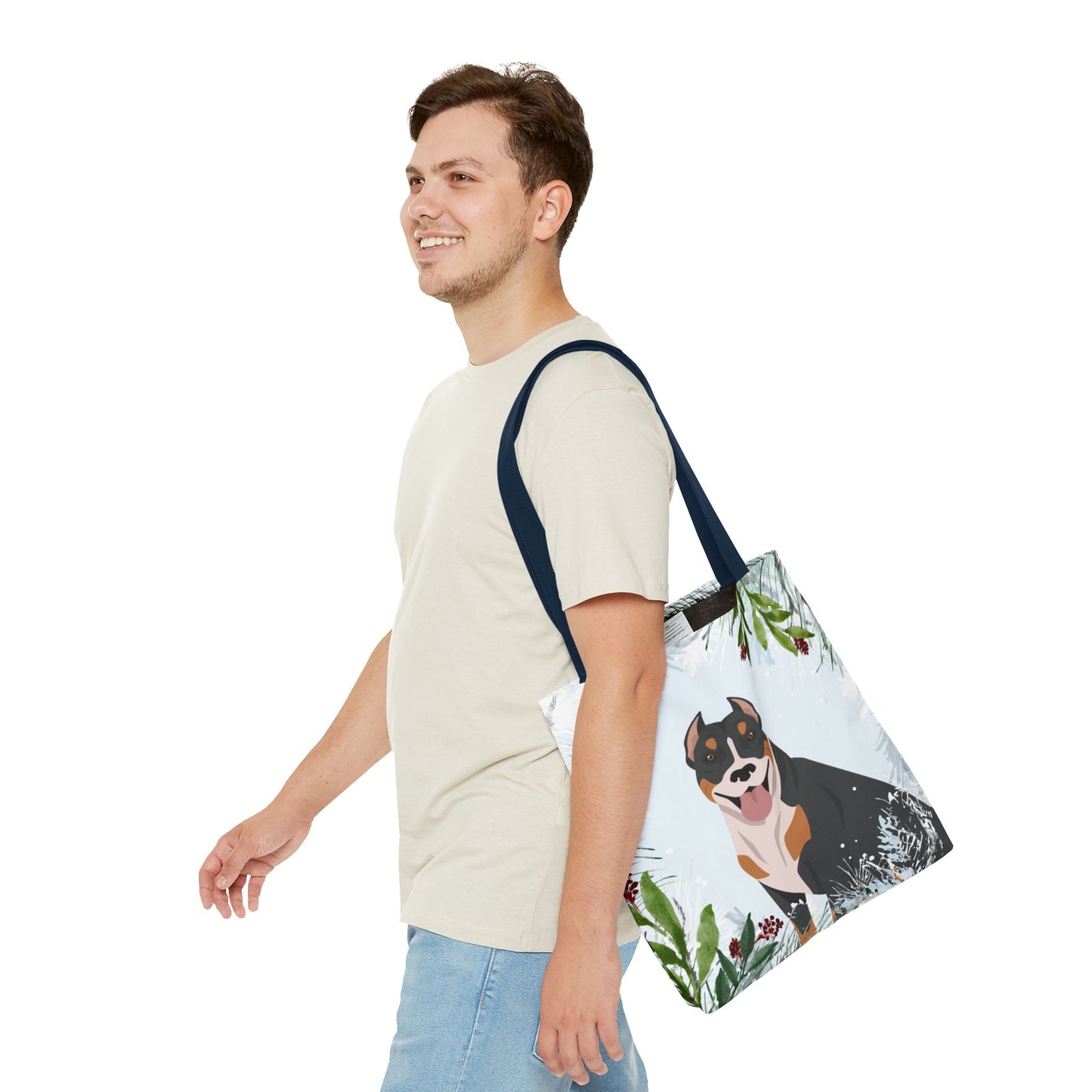 Pit Bull Dog Christmas Holiday Tote Bag 16x16