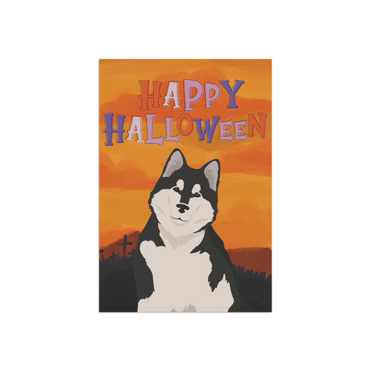 Alaskan Malamute Dog Halloween Garden Flag