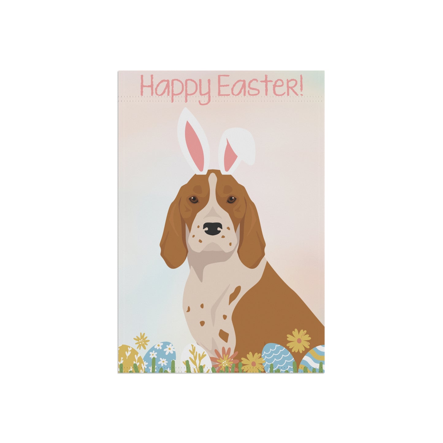 American English Coonhound Dog Happy Easter Garden Flag