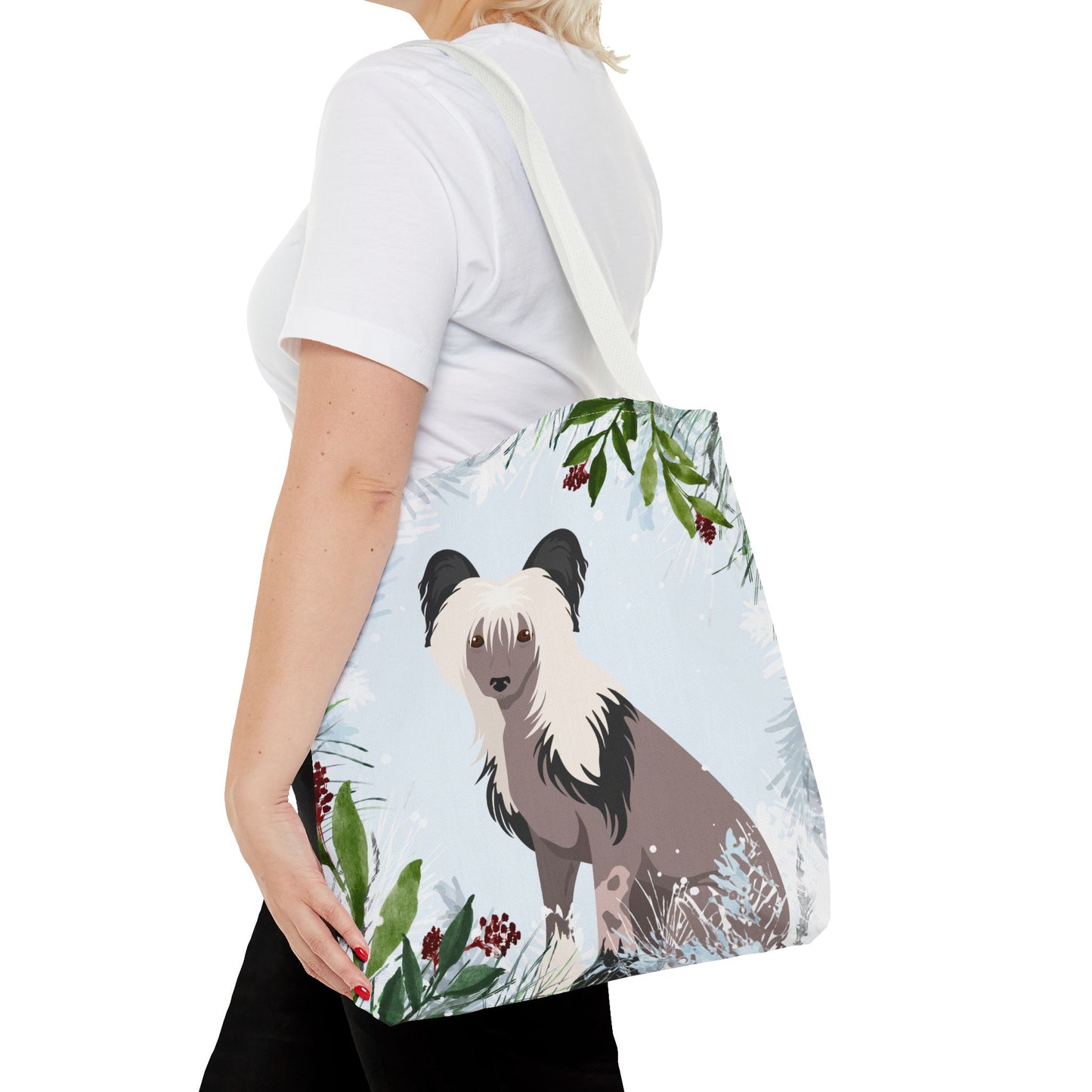 Chinese Cresred Dog Christmas Holiday Tote Bag 16x16