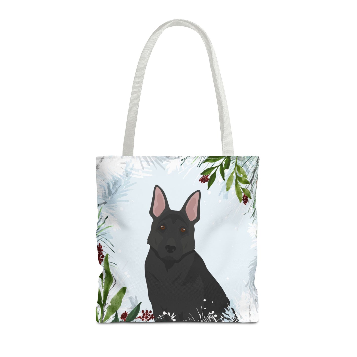 German Shepherd Dog Christmas Holiday Tote Bag 16x16