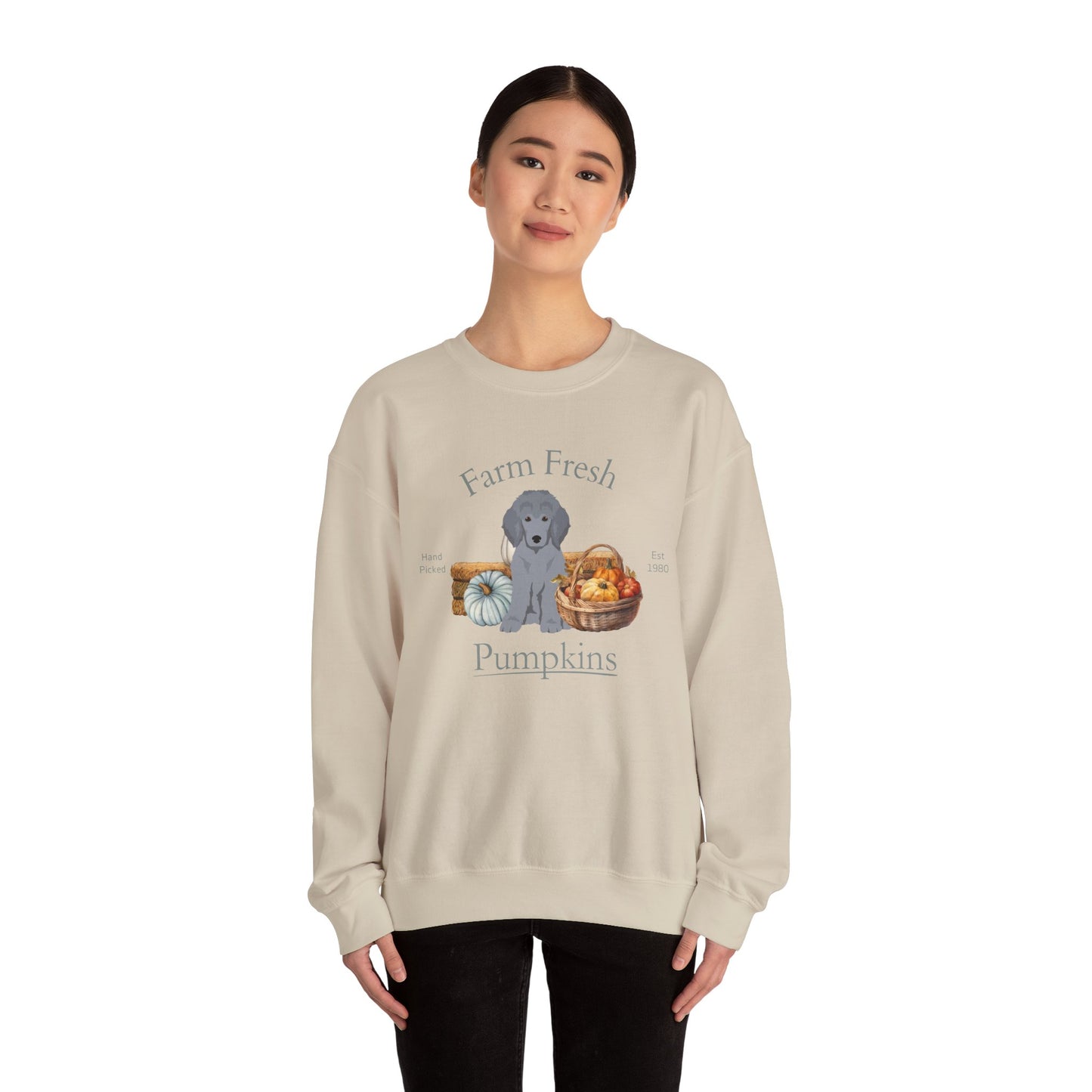 Poodle Dog Fall Farm Fresh Unisex Heavy Blend Crewneck Sweatshirt