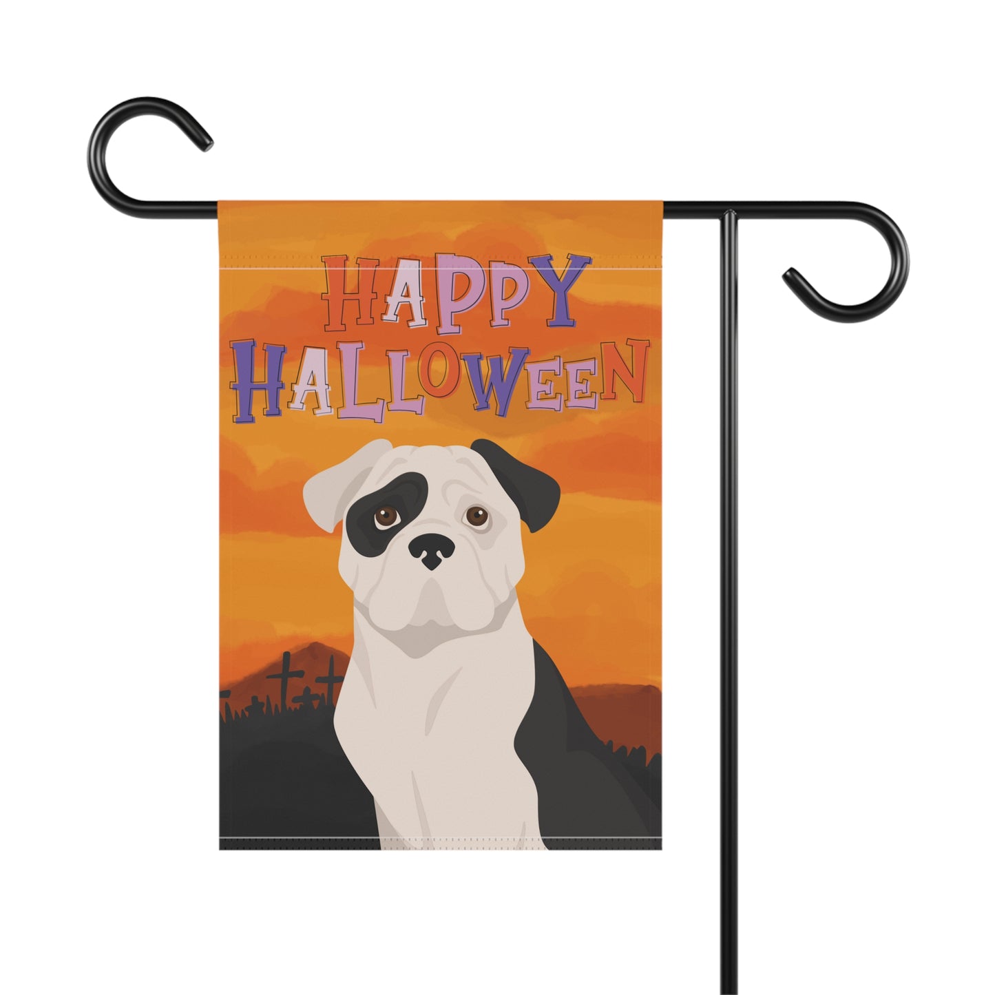 American Bulldog Dog Halloween Garden Flag