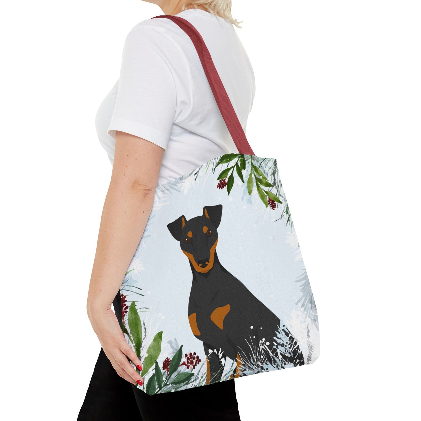 Manchester Terrier Dog Christmas Holiday Tote Bag 16x16