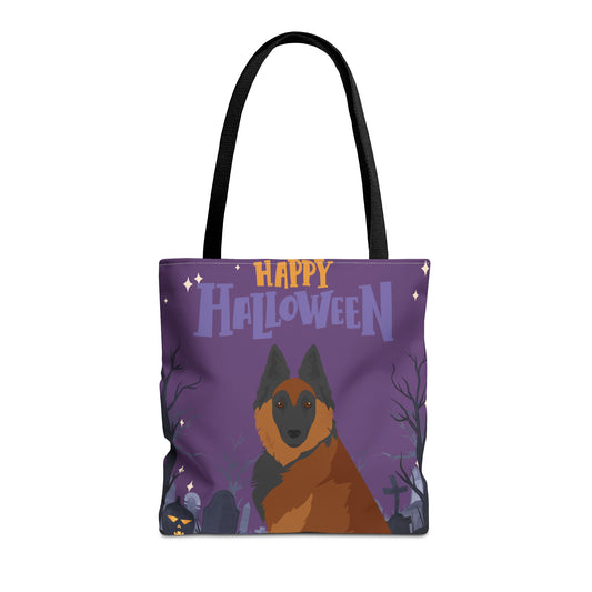 Belgain Tervuren Dog Happy Halloween Tote Bag 16x16
