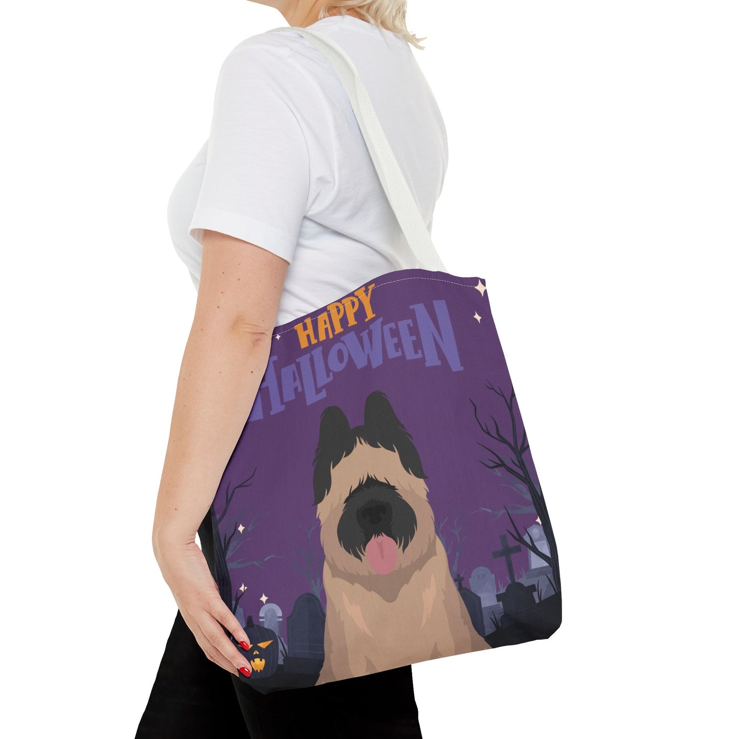 Briard Dog Happy Halloween Tote Bag 16x16
