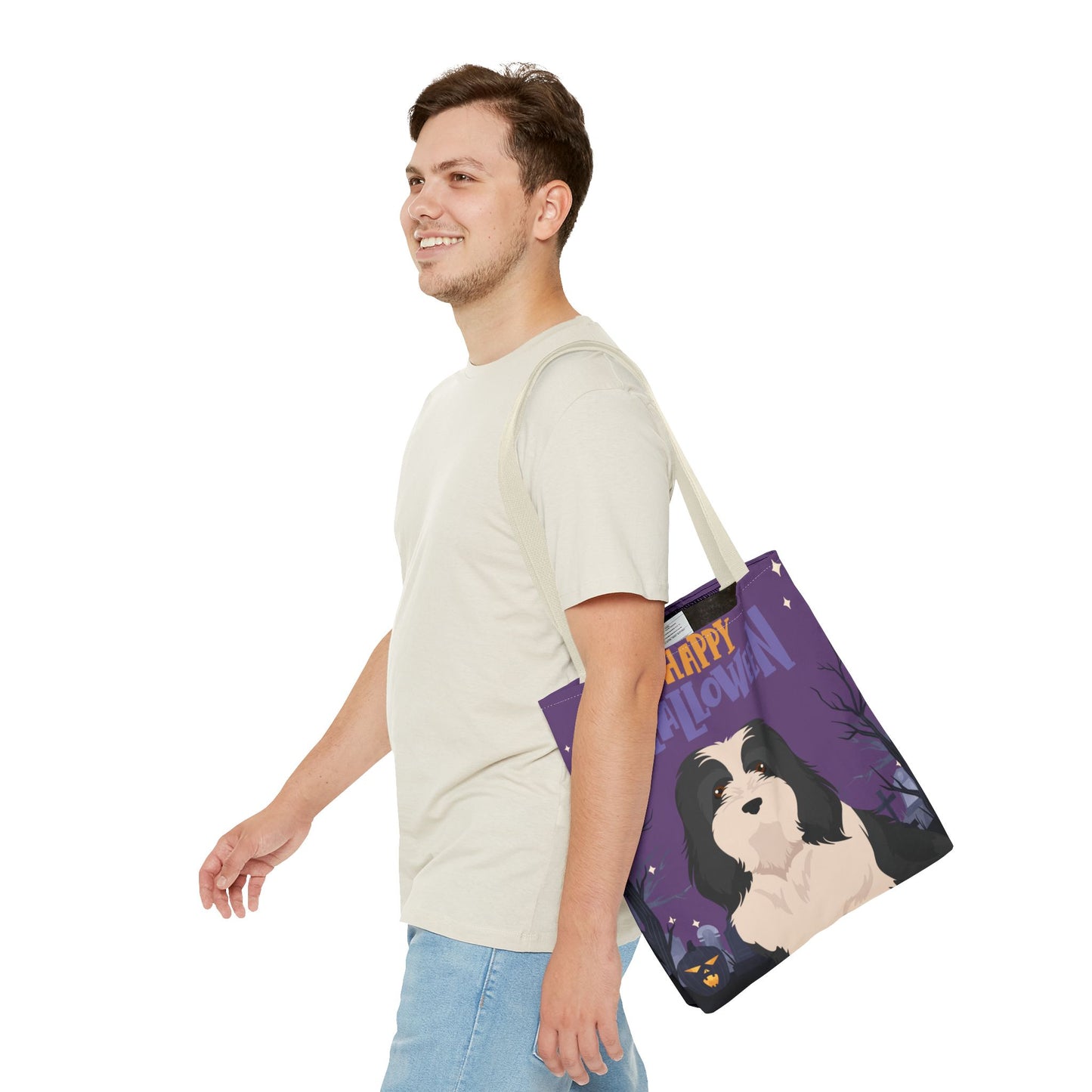 Havanese Dog Happy Halloween Tote Bag 16x16