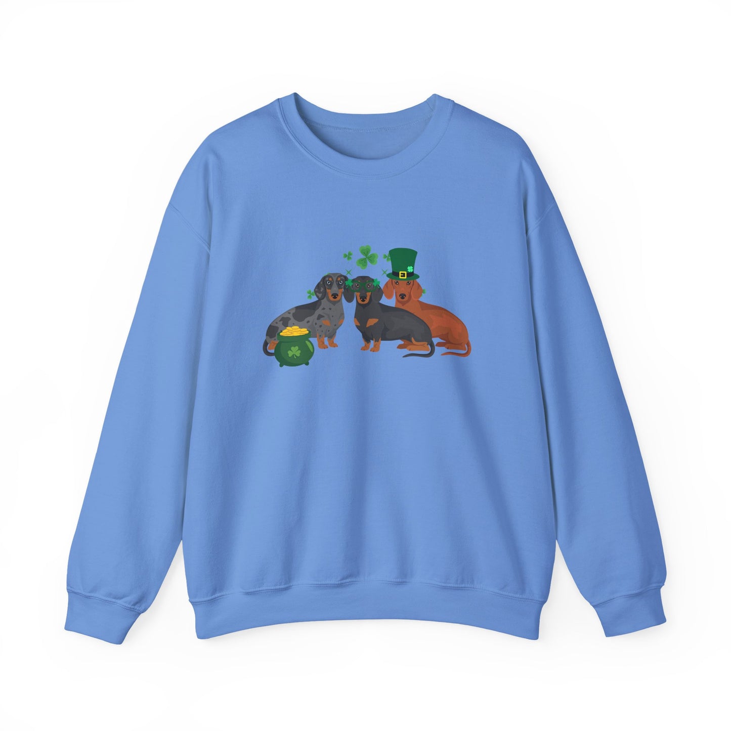 Dachshund Dog St Patricks Day Unisex Heavy Blend Crewneck Sweatshirt, St Pattys day, Cute Dog Mom Gift