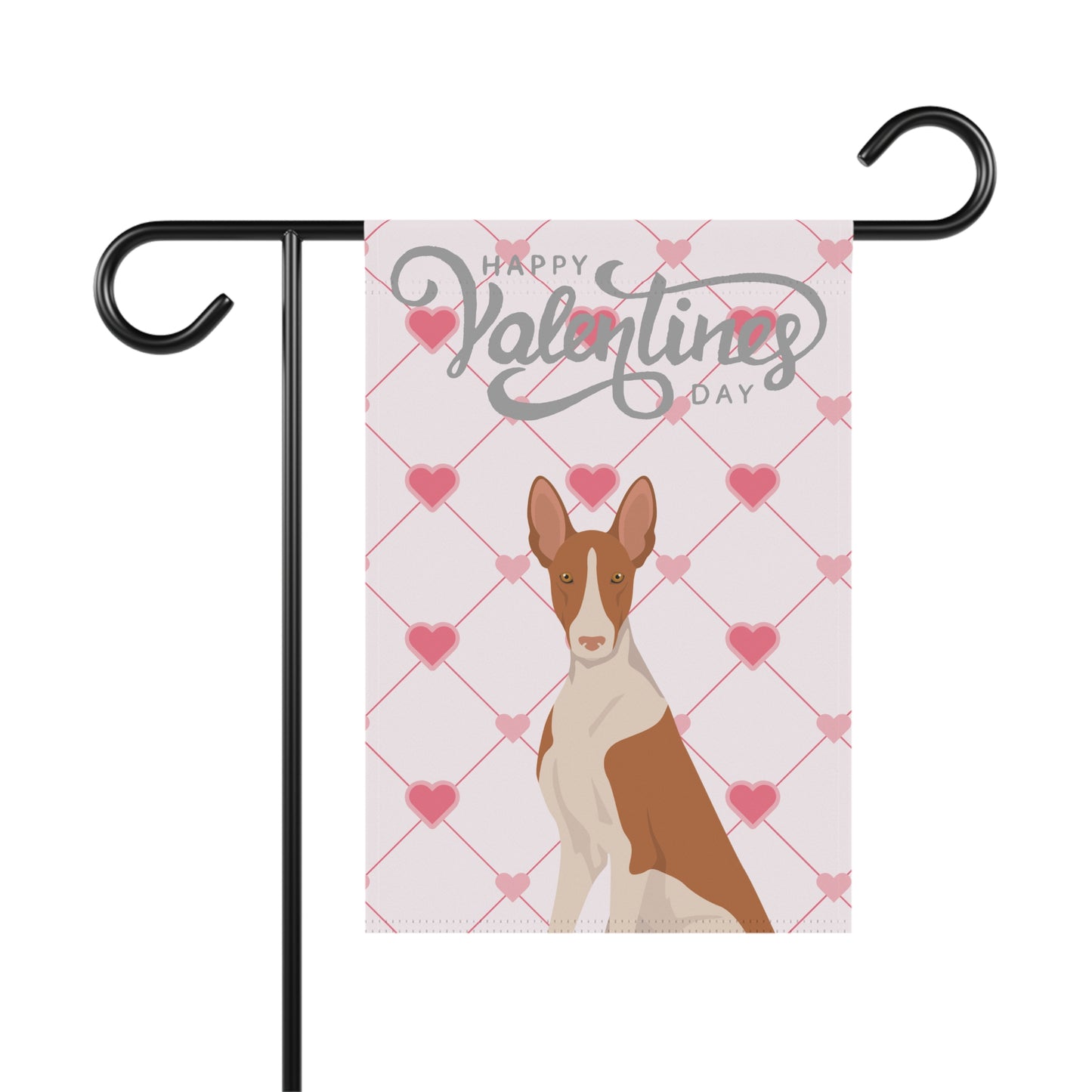 Ibizan Hound Dog Valentines Day Garden Flag