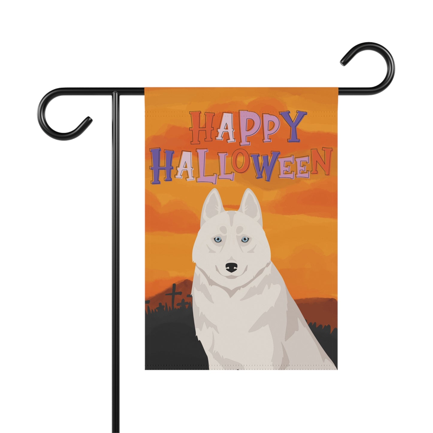 Siberian Husky Dog Halloween Garden Flag