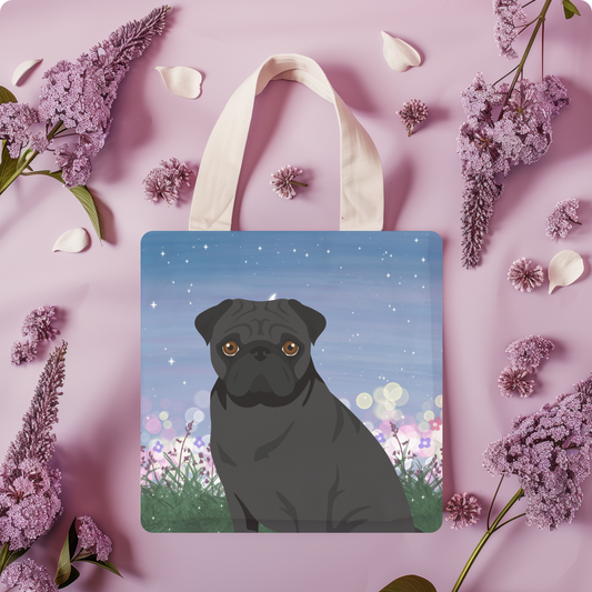 Pug Dog Tote Bag 13x13