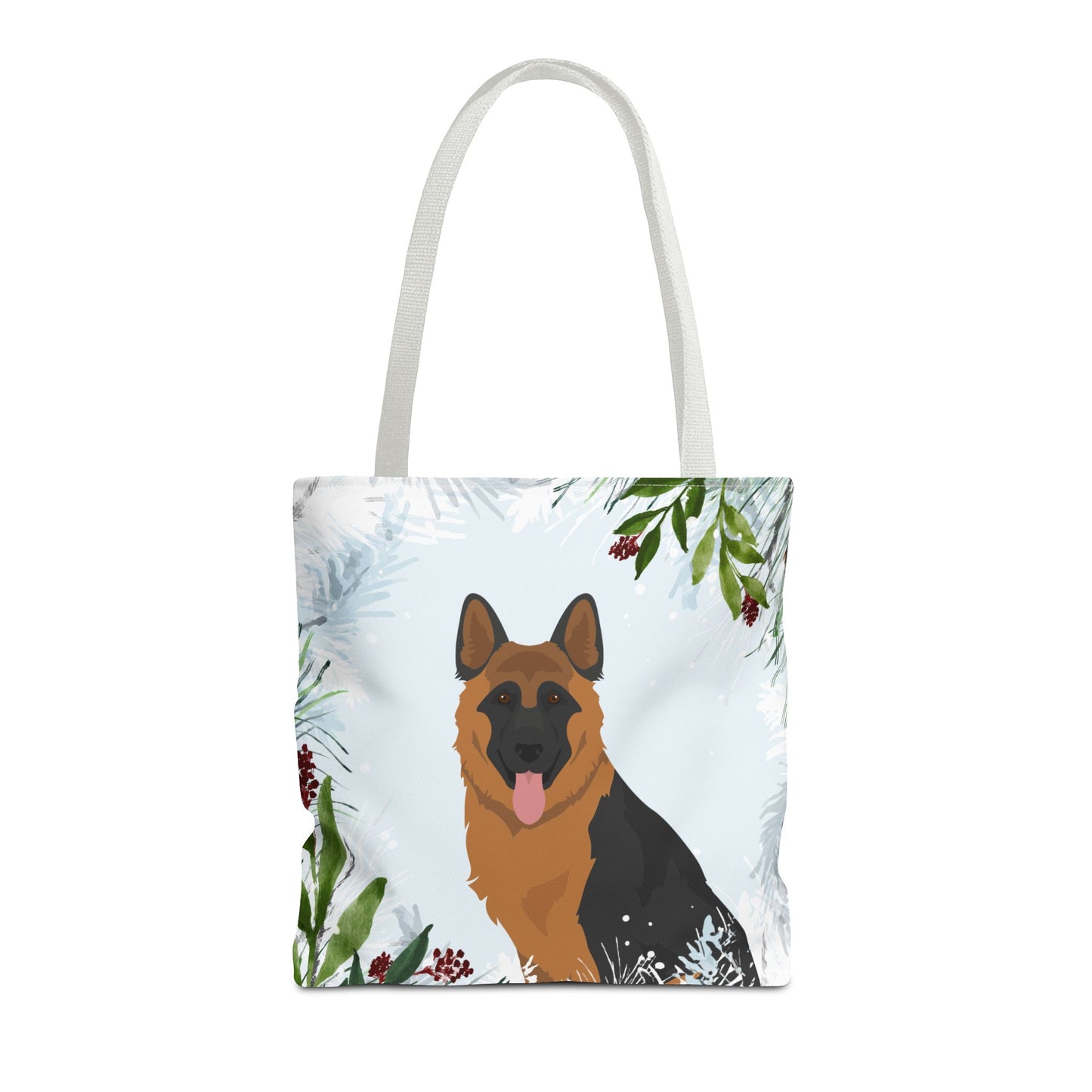 German Shepherd Dog Christmas Holiday Tote Bag 16x16