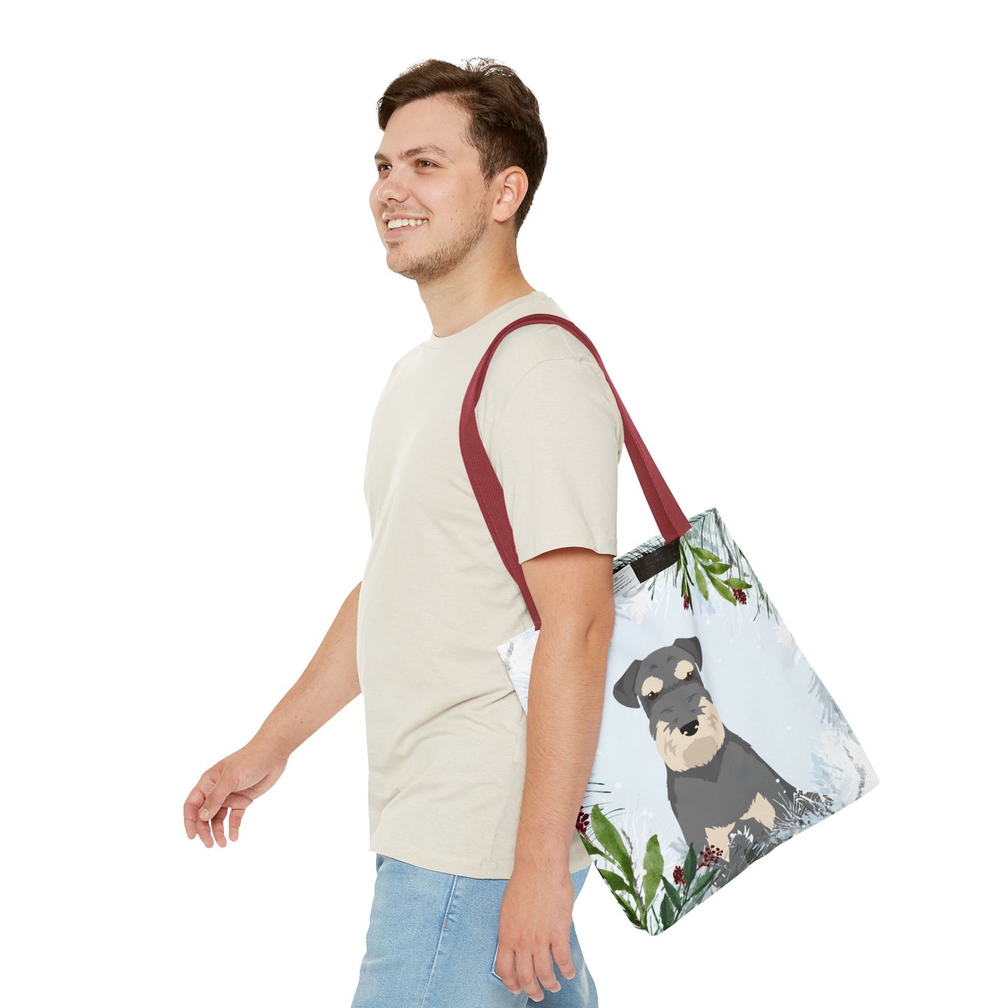 Schnauzer Dog Christmas Holiday Tote Bag 16x16