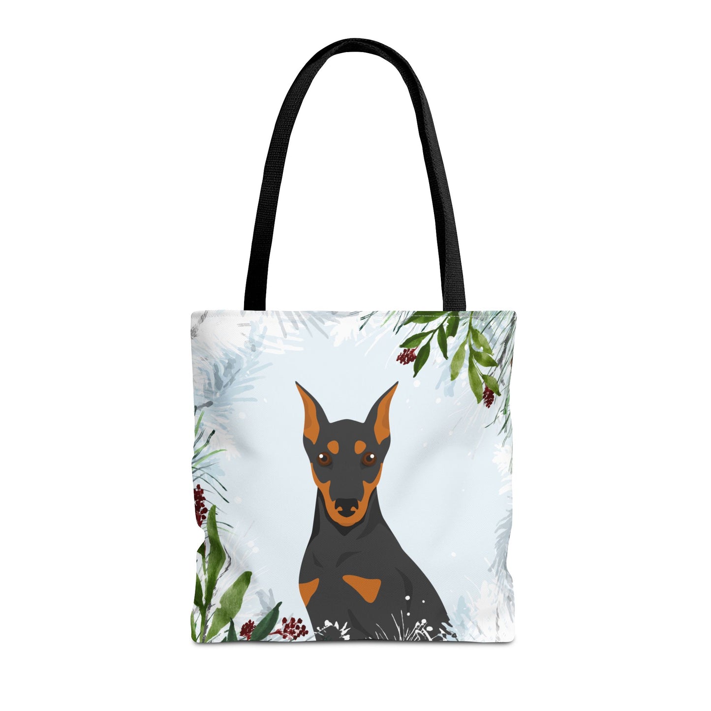 German Pinscher Dog Christmas Holiday Tote Bag 16x16