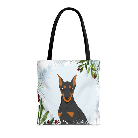 German Pinscher Dog Christmas Holiday Tote Bag 16x16
