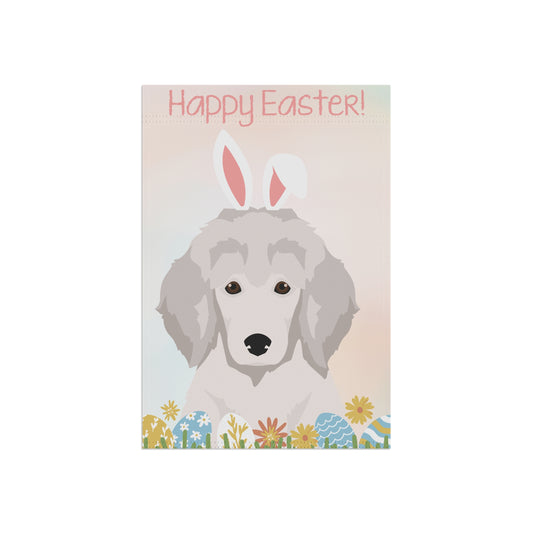 Poodle Dog Happy Easter Garden Flag