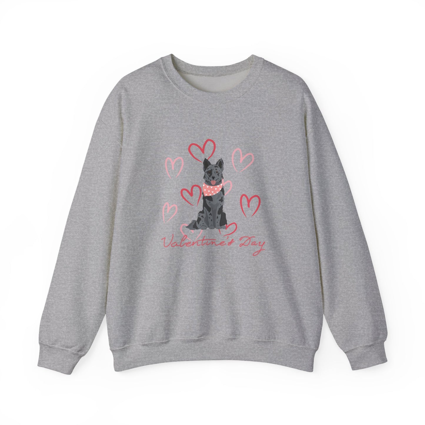 Mudi Dog Valentines Day Unisex Heavy Blend Crewneck Sweatshirt