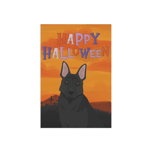 German Shepherd Dog Halloween Garden Flag