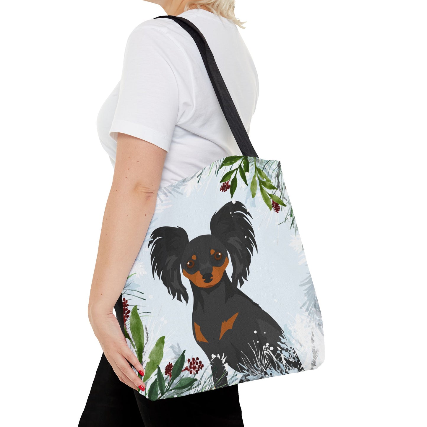 Russian Toy Terrier Dog Christmas Holiday Tote Bag 16x16