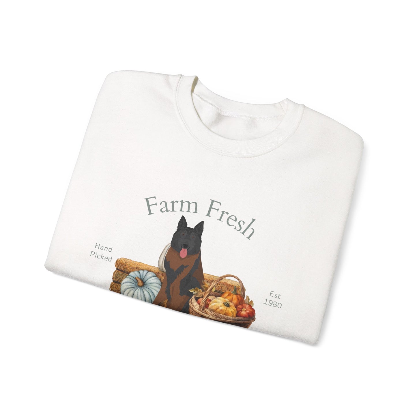 Belgian Tervuren Dog Fall Farm Fresh Unisex Heavy Blend Crewneck Sweatshirt