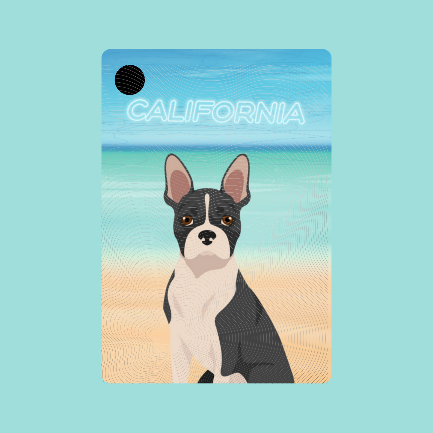 Boston Terrier Dog Keychain