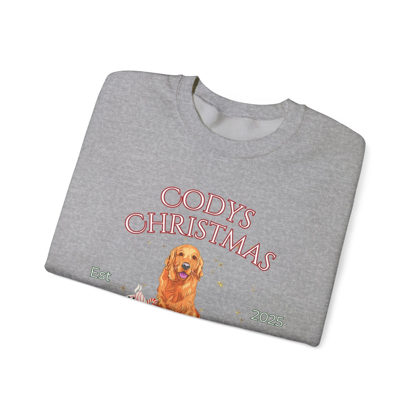 Golden Retriever Dog Christmas Social Club Unisex Heavy Blend Crewneck Sweatshirt Custom Name