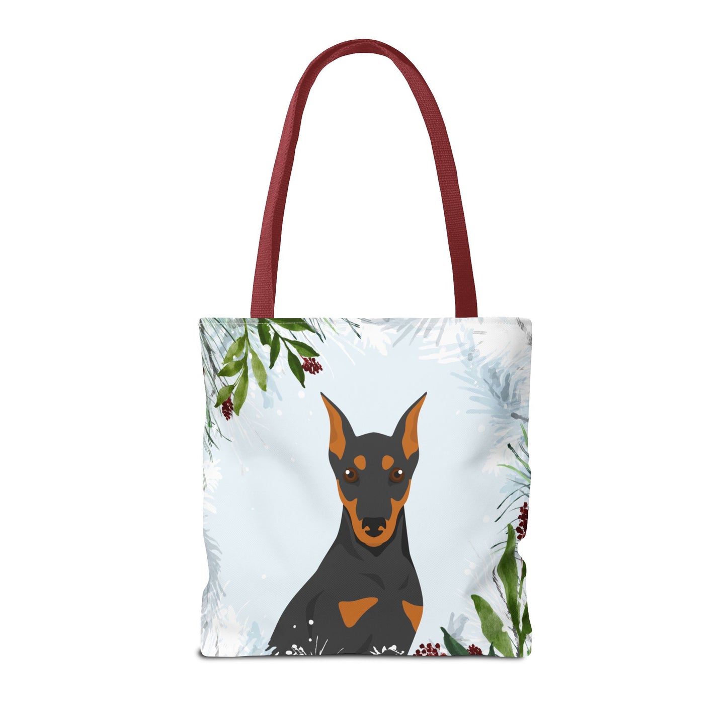 German Pinscher Dog Christmas Holiday Tote Bag 16x16