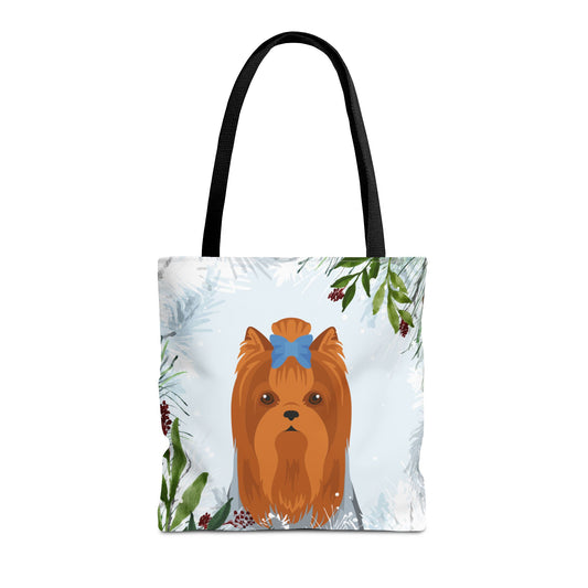 Yorkshire Terrier Dog Christmas Holiday Tote Bag 16x16