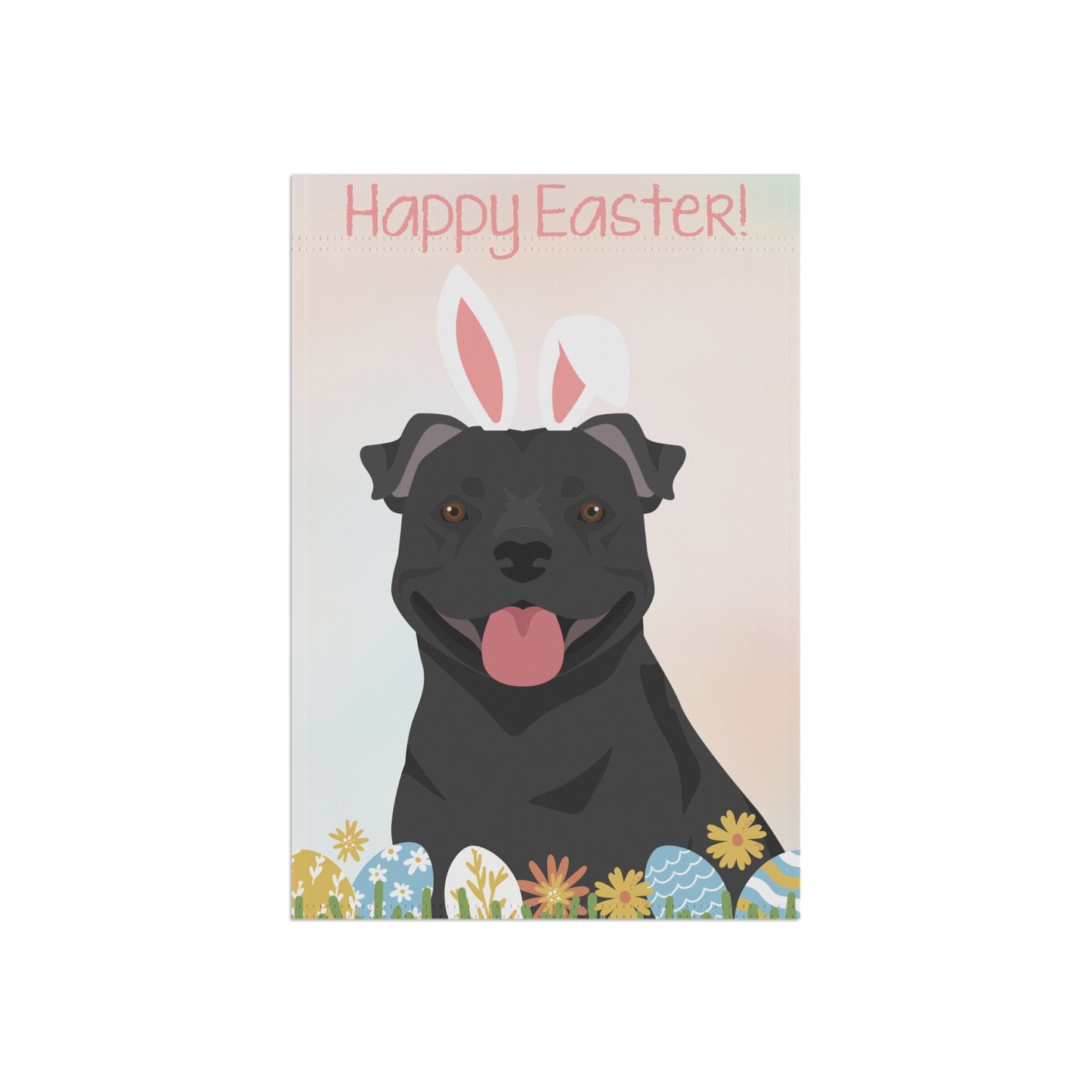 Staffordshire Bull Terrier Dog Happy Easter Garden Flag