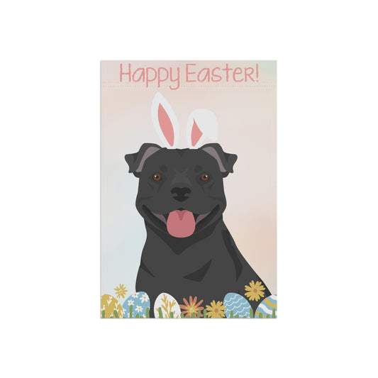 Staffordshire Bull Terrier Dog Happy Easter Garden Flag