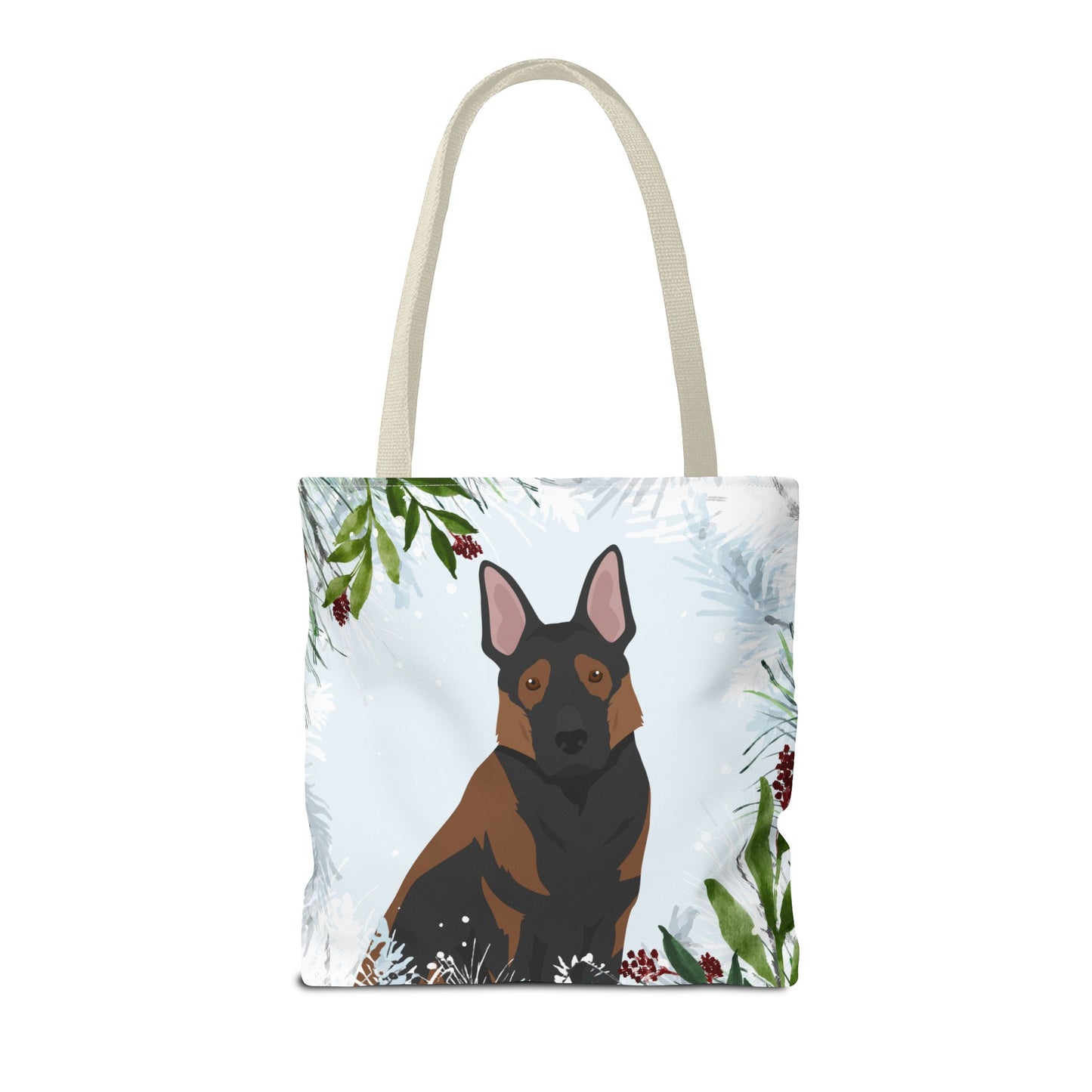 German Shepherd Dog Christmas Holiday Tote Bag 16x16