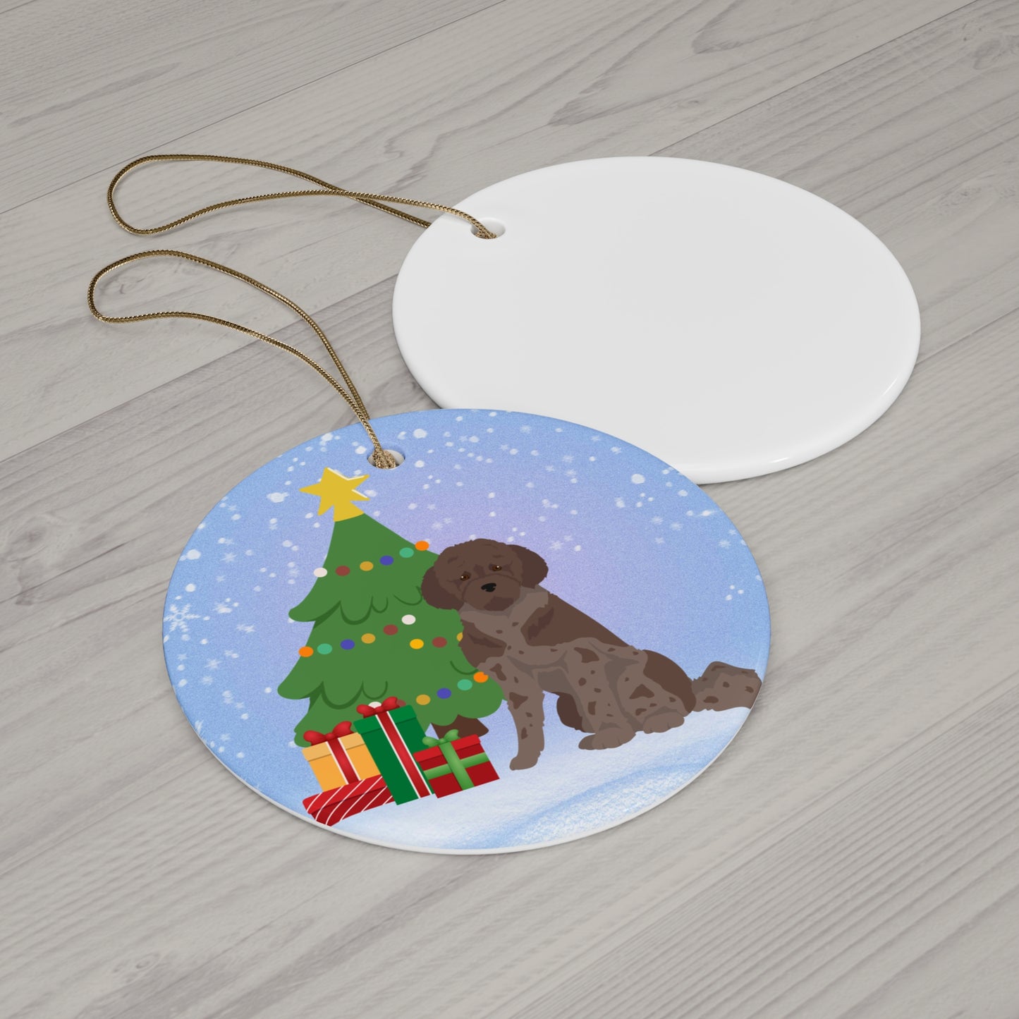 Lagotto Romagnolo Dog Christmas Ceramic Ornament