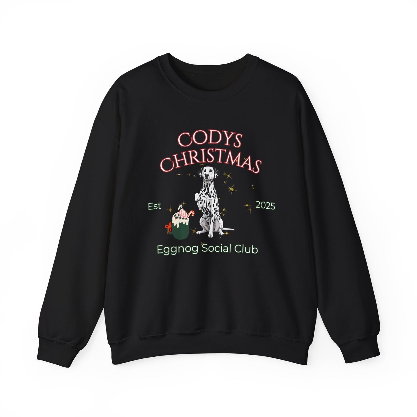 Dalmatian Dog Christmas Social Club Unisex Heavy Blend Crewneck Sweatshirt Custom Name