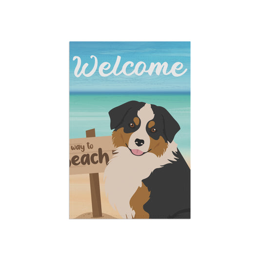 Miniature American Shepherd Dog Garden Flag